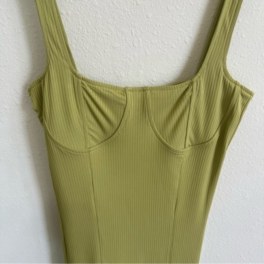 Bustier Bodycon Dress Ribbed Midi - Picture 4 of 11